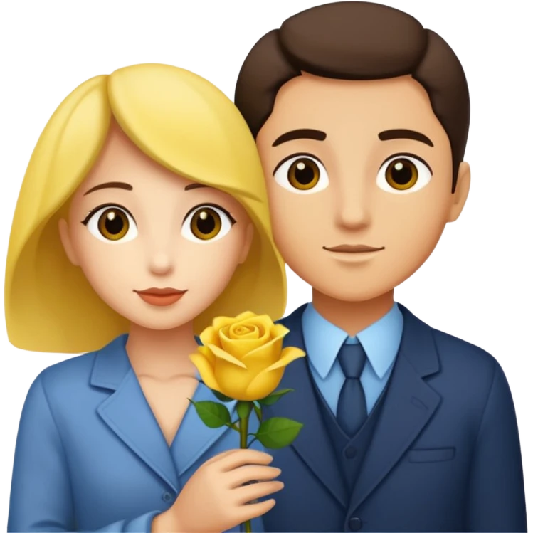 Mimi and niko holding yellow rose emoji