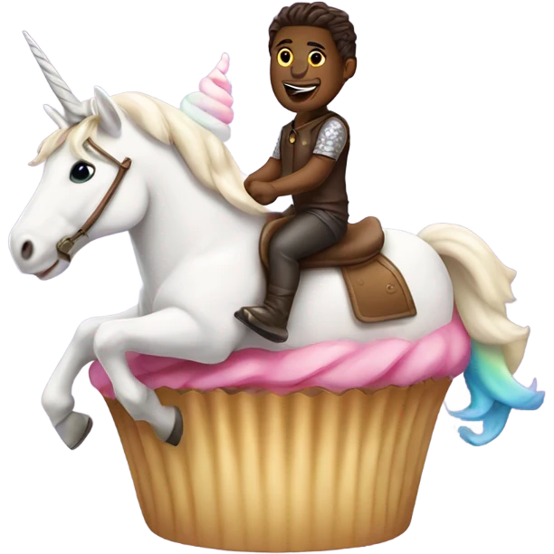 Cupcake riding unicorn  emoji