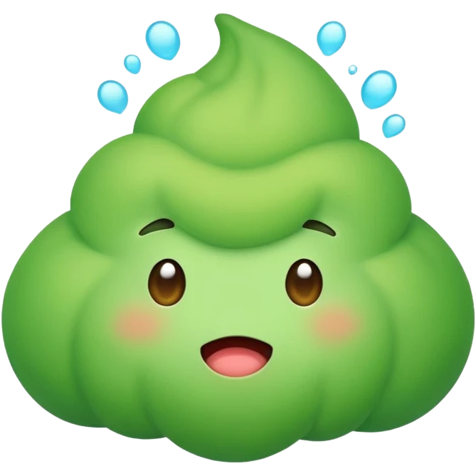 A cute fart green emoji