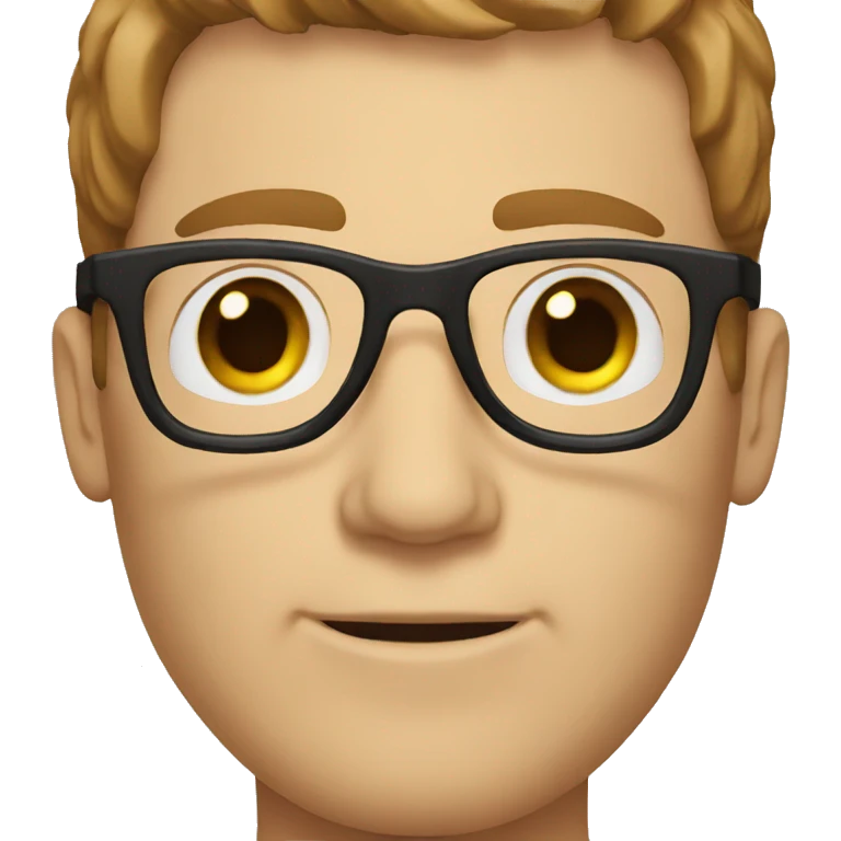 a white man with glasses and brown hair emoji