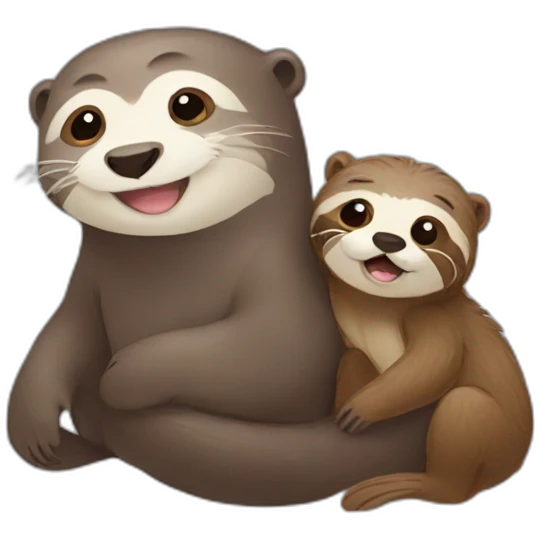 otter and sloth cute emoji