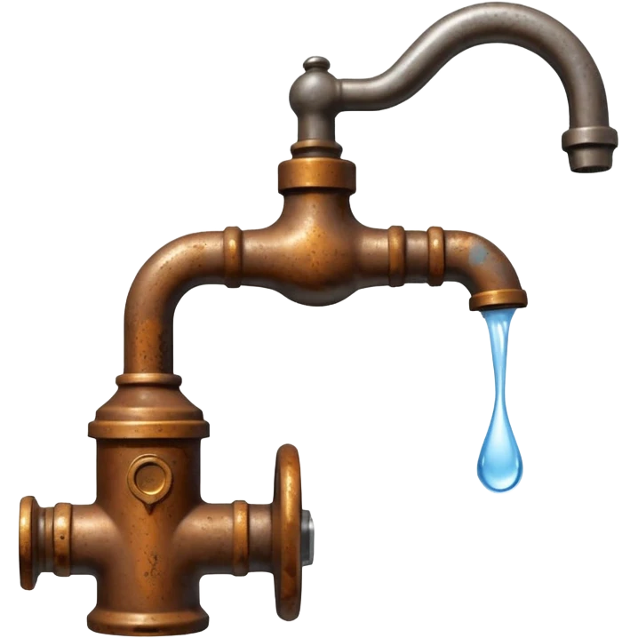 
water pouring from an OLD tap, 1980 emoji