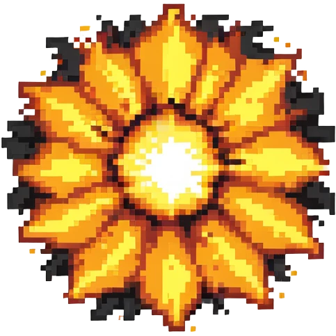 center fire explosion core, bright orange and yellow emoji