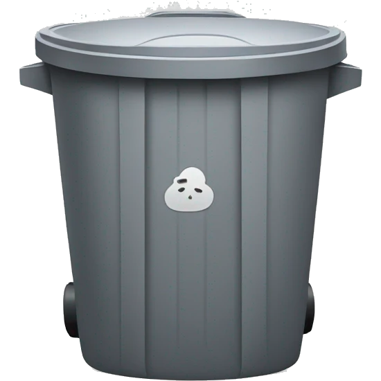 trash bin with plastic emoji