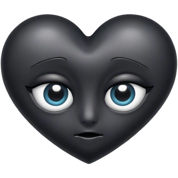 Black heart with one symmetrical eye emoji