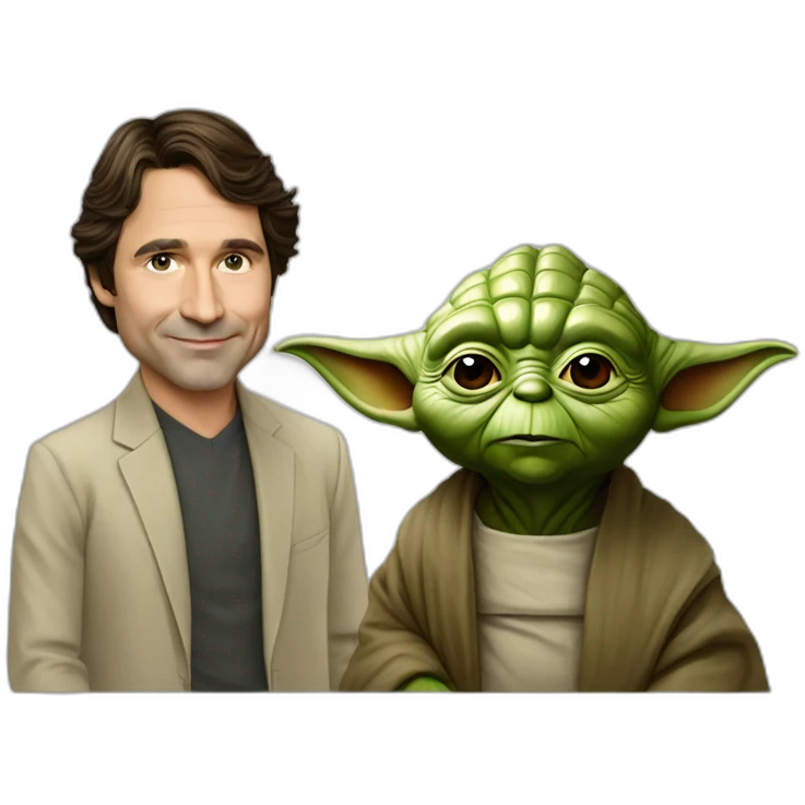 Yoda boire tée avec trudeau emoji