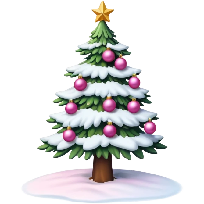 Christmas tree snow pink emoji