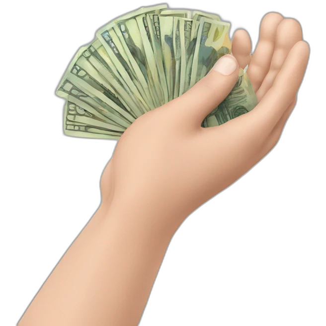 hand hold euros coins emoji