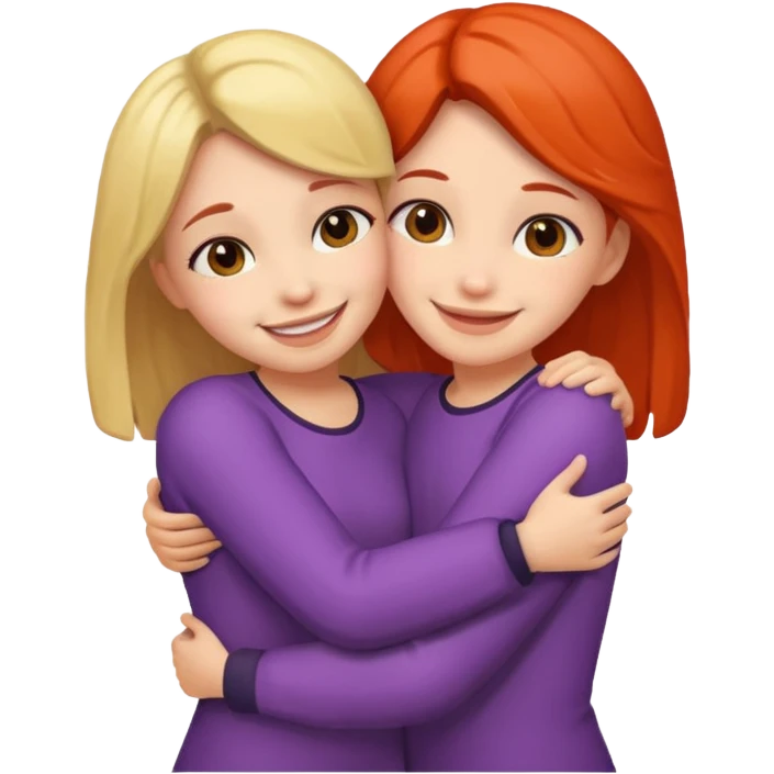Two girls cuddling  emoji