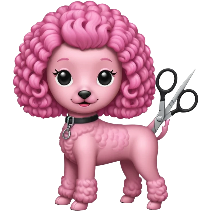 poodle color rosada tijera emoji