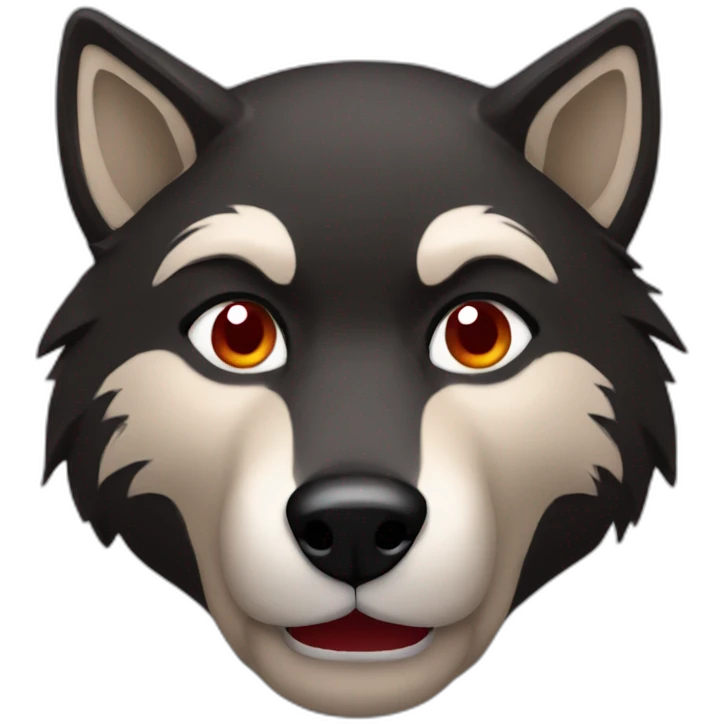 Red black wolf mistake face emoji