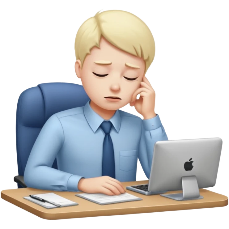 office worker tired emoji