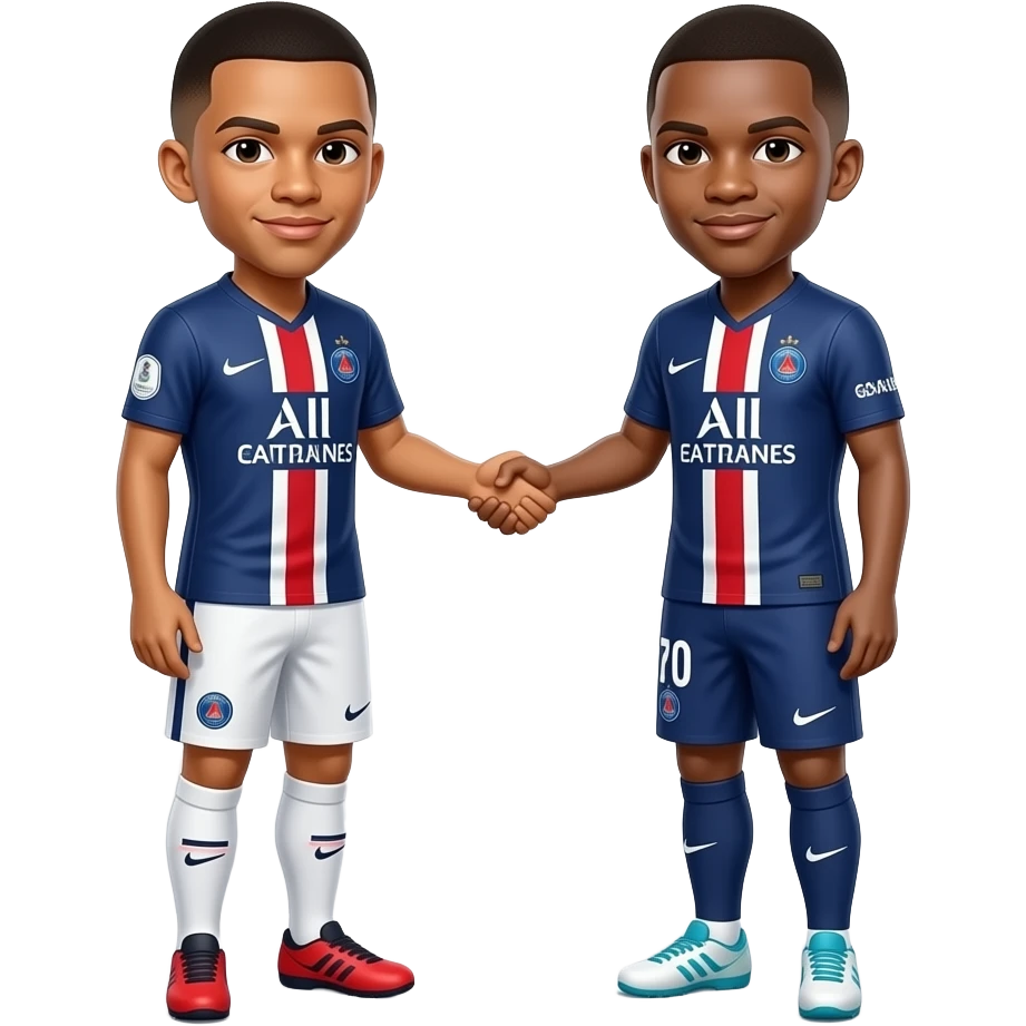 Macron and Mbappé shaking hands emoji