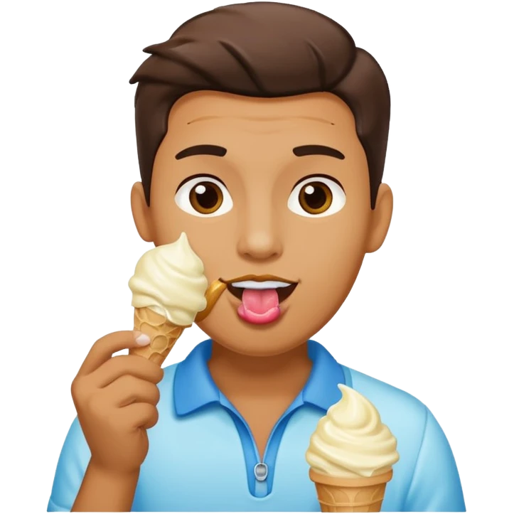 Uomo che lecca il gelato emoji