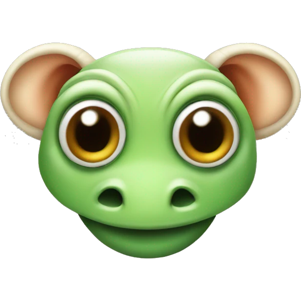 Frog with elephant ears and ram horns emoji