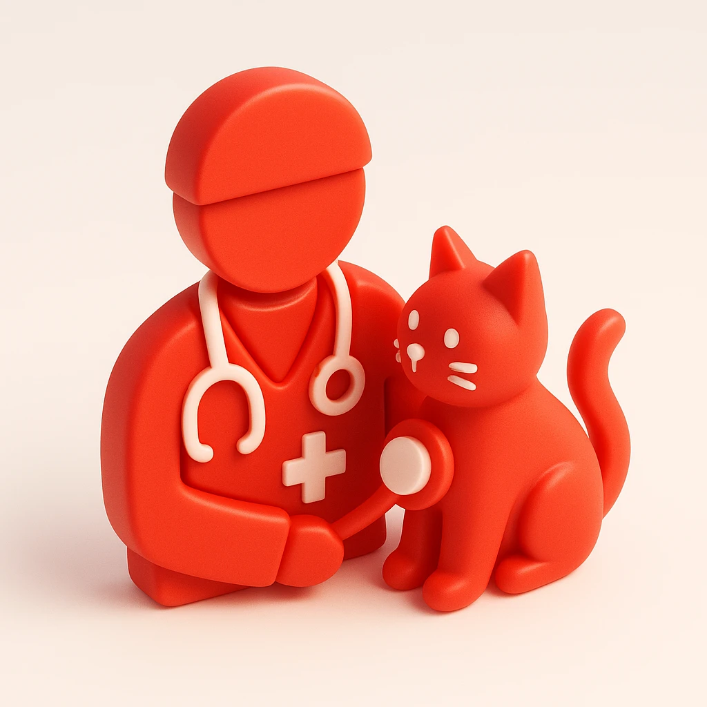 veterinarian examining a cat emoji