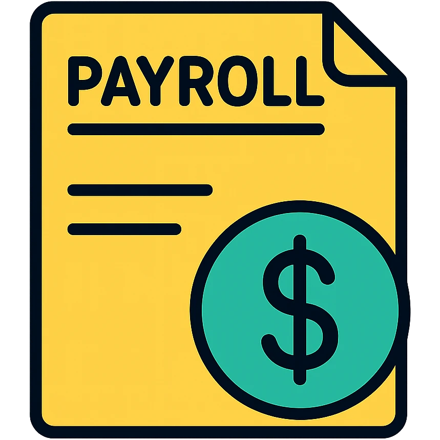 payroll icon with a dollar sign and document, modern style emoji