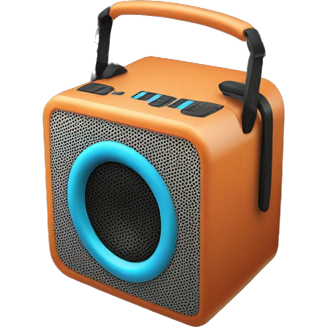 Portable speaker in black background  emoji