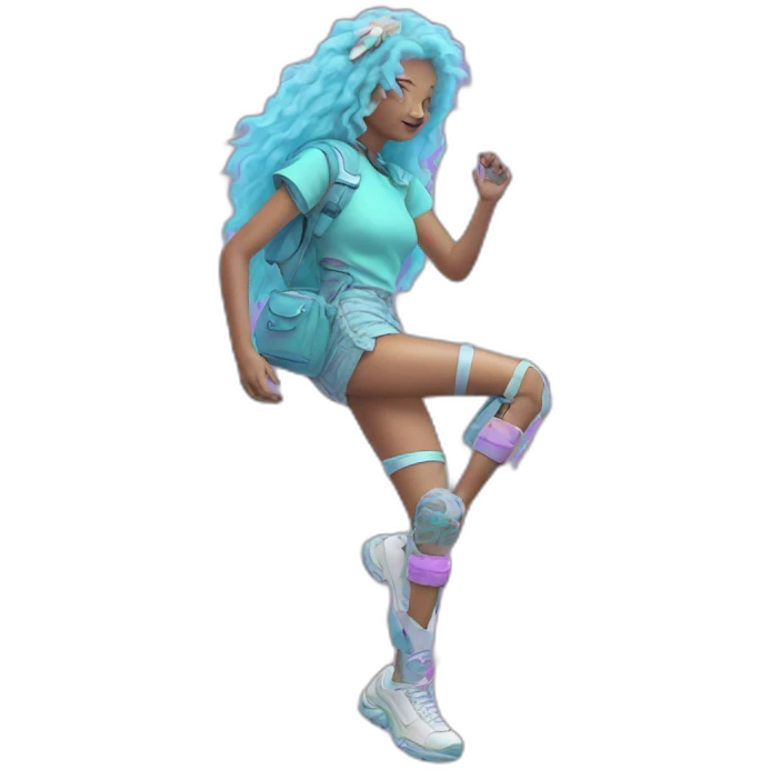 Vaporwave person with prosthetic leg  emoji