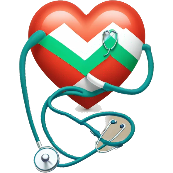 indian tricolored heart with stethoscope emoji