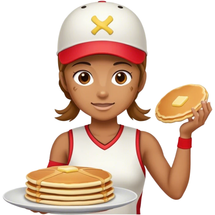 Softball serving pancakes emoji