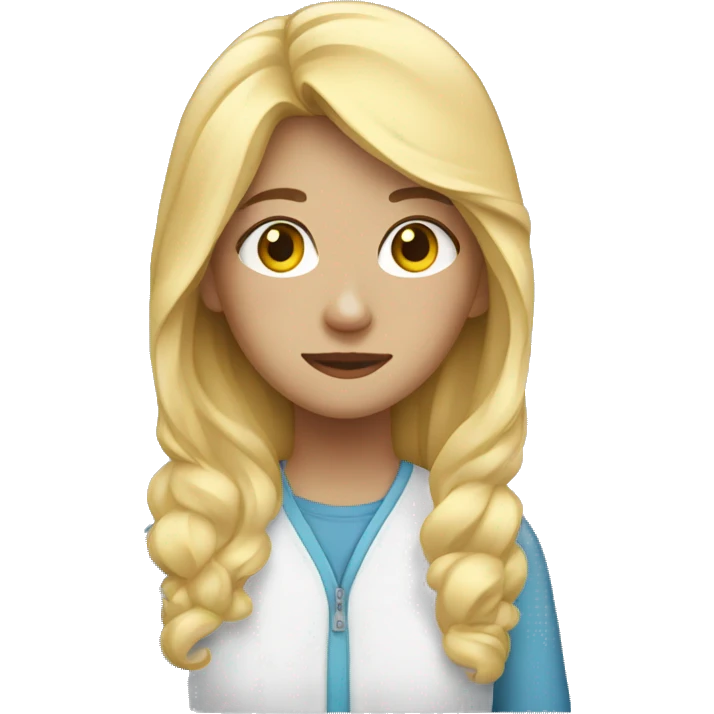 blonde teenage girl going to sleep emoji