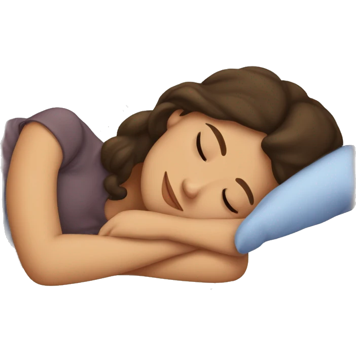 brunette girl sleeping cozy emoji