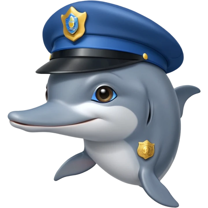 dolphin with police hat emoji