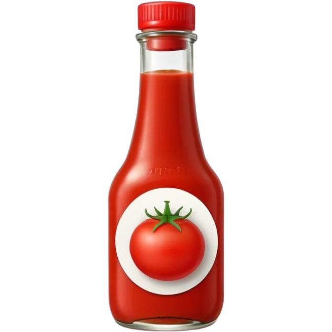 Ketchup in bottle with tomato on sticker emoji