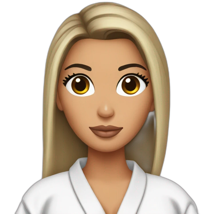 Kim kardashian in a bathrobe emoji