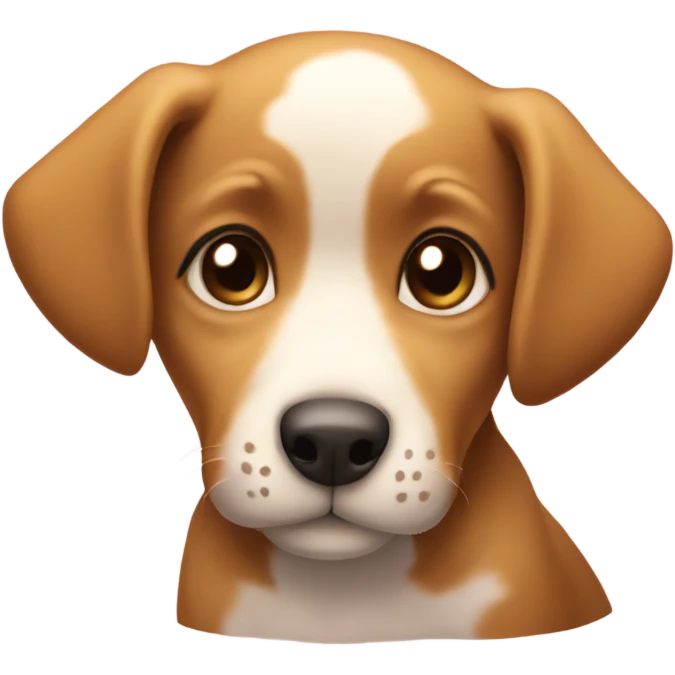 A puppy with a lot of hearts emoji