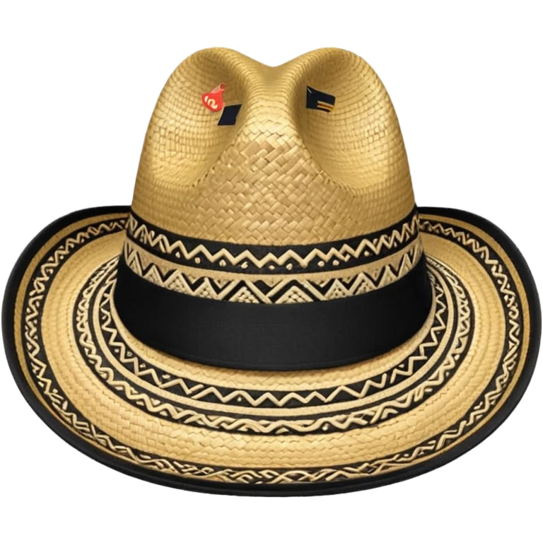 Colombian Sombrero Voltiao black and beige emoji