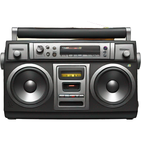 Boombox with a party hat emoji