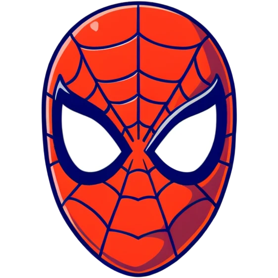 cartoon sticker style Spider-man mask emoji