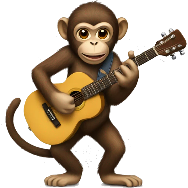 Monkey that is playing a guitar emoji