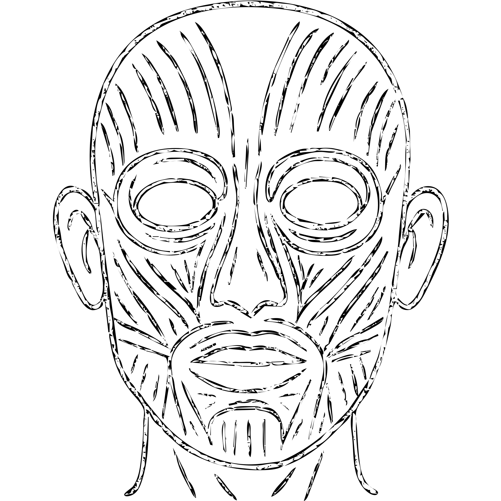 face with skin removed, showing muscle structure emoji