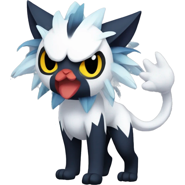 Edgy Cool Kawaii Litten-Absol-Pokémon Full Body emoji