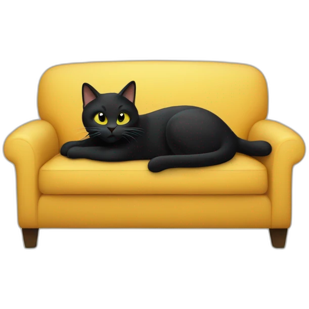 Un chat noir qui fait ses griffes sur un canapé emoji