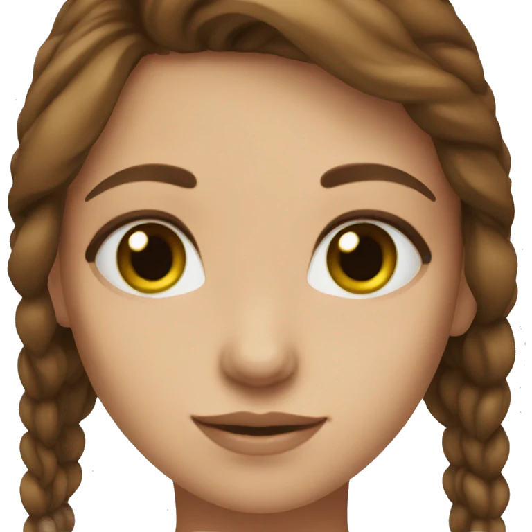 girl green eyes, brown hair  emoji
