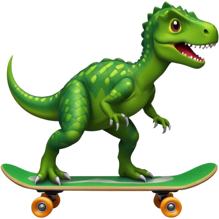 Dinosaur on a skateboard emoji