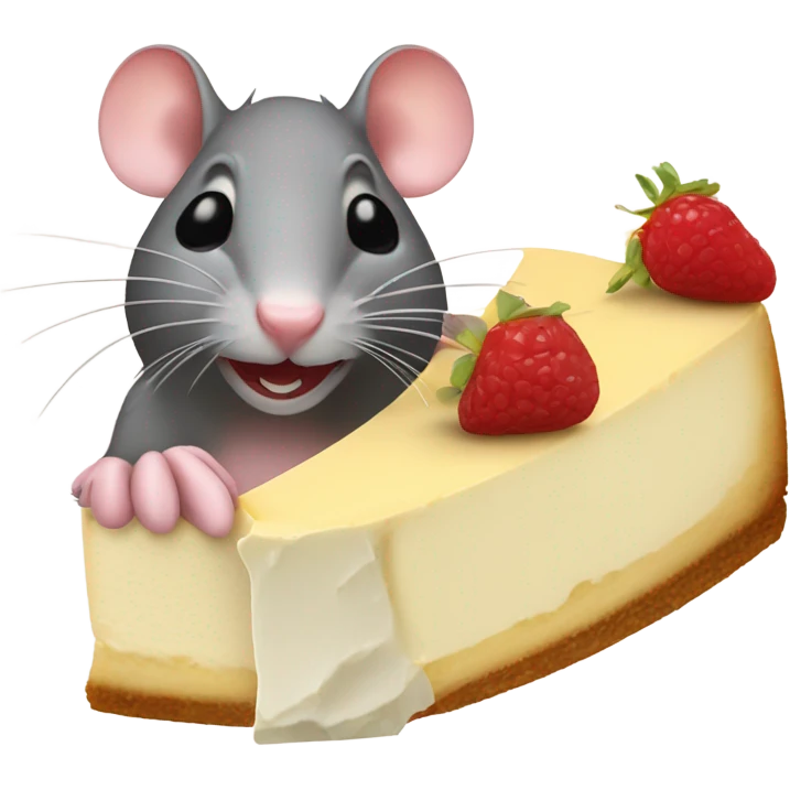 Rat eating cheese cake  emoji