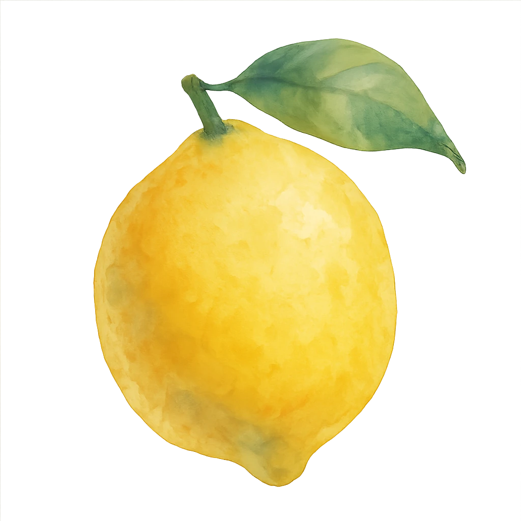 watercolor style lemon emoji