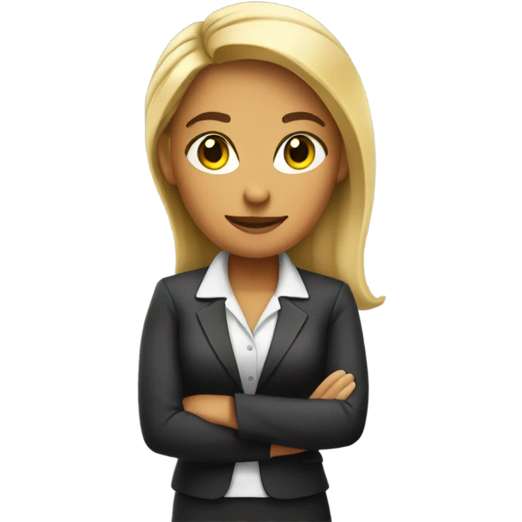 Arms crossed business woman emoji