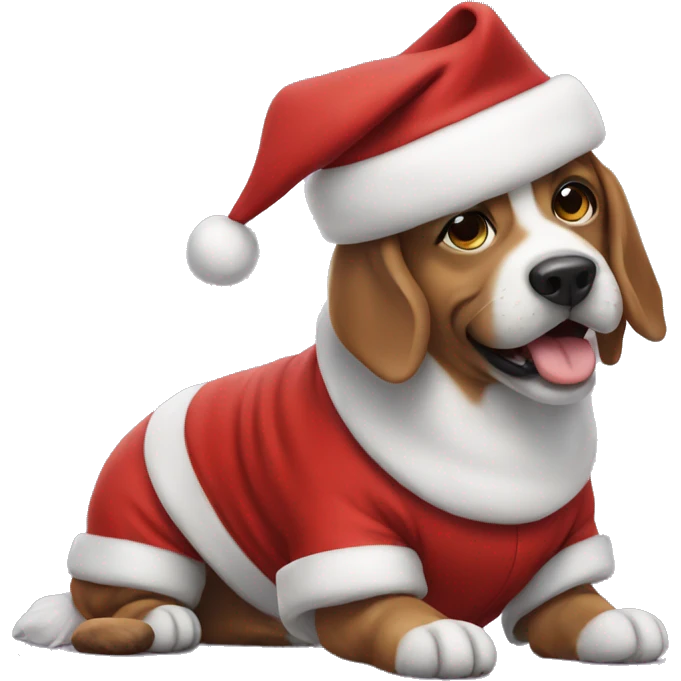 dog in santa costume  emoji
