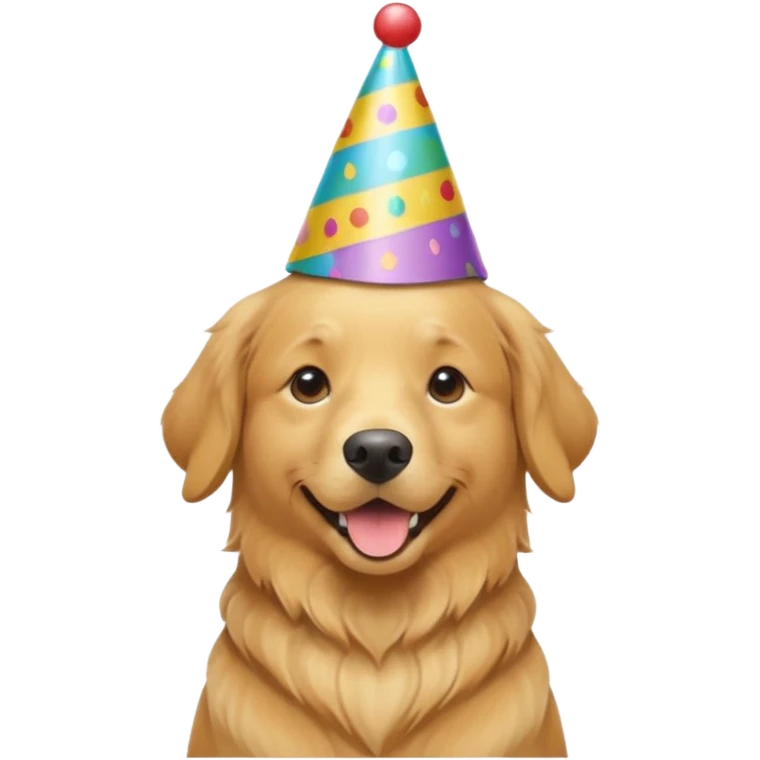 golden retriever at a birthday party emoji