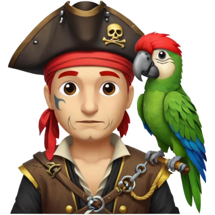 pirate and parrot emoji