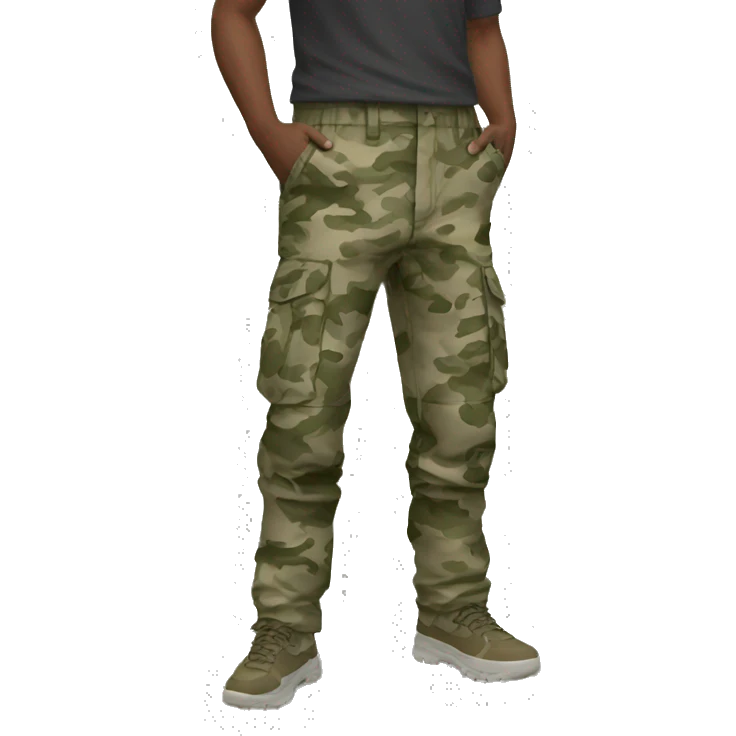 a pair of khaki camo cargo pants emoji