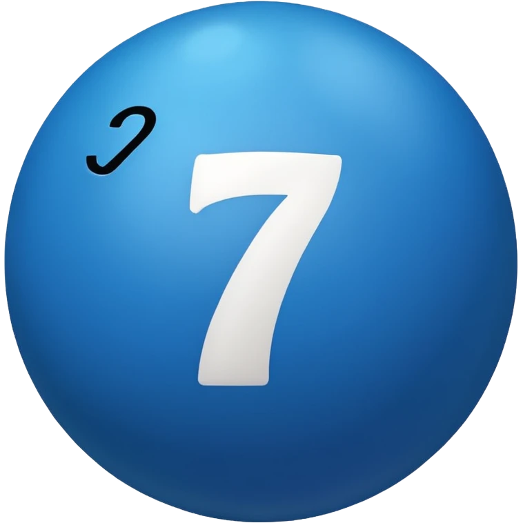 pull ball with the number 7th blue emoji