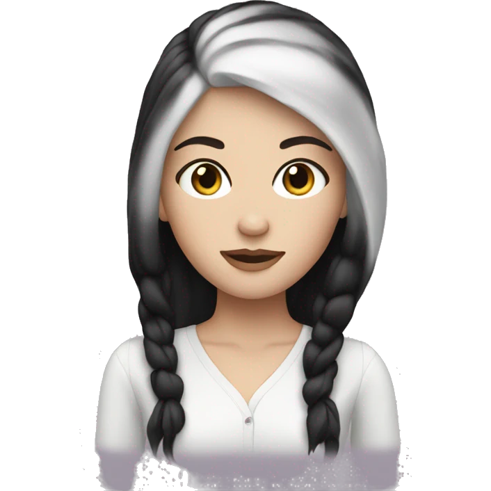 White girl with black hair  emoji