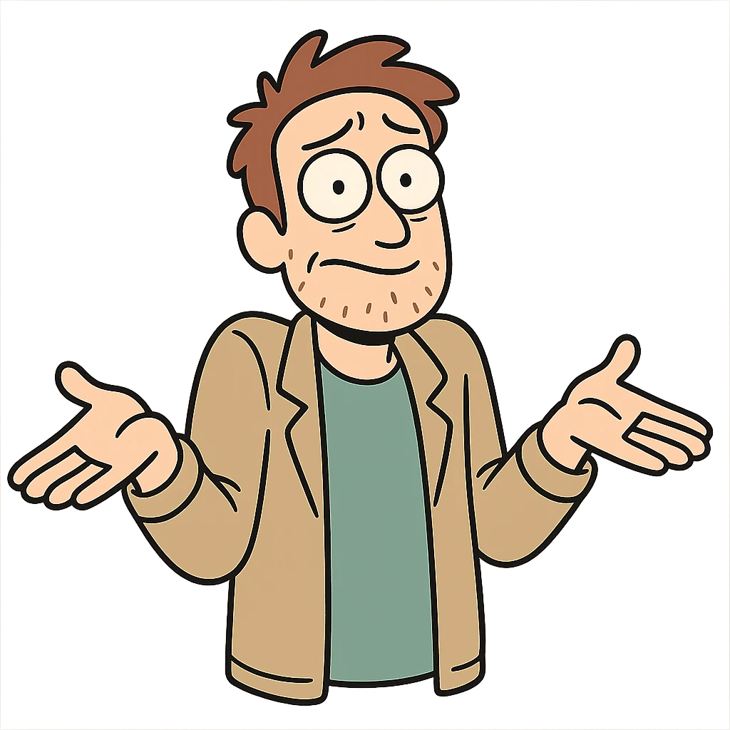 cartoon style shrugging character emoji